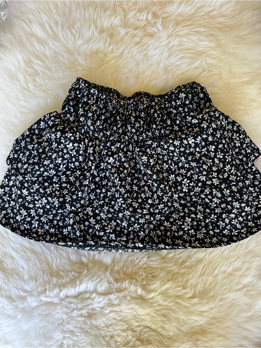 Kids Zara Black Skirt with White Floral Print